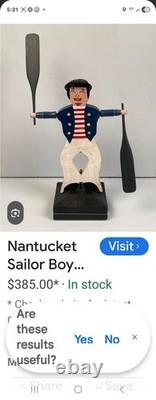 Antique/VTG Hand Carved Wooden Folk Art 12½×7 9×9 Great VTG Condition