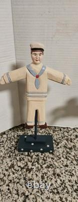 Antique/VTG Hand Carved Wooden Folk Art 12½×7 9×9 Great VTG Condition