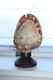 Antique Victorian Carved Seashell On Wood Stand Old Folk Art