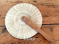 Antique Victorian Folk Art Carved Wood Treen Fan Signed Dated 1855 Welsh Slate