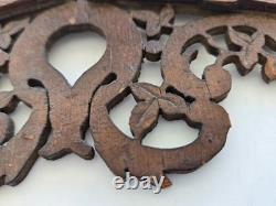 Antique Victorian Fretwork Carved Wood Double Photo Frame orig CDV, folk art
