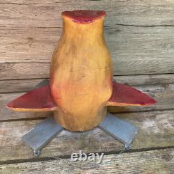 Antique Vintage 20th C 1930s Folk Art Carved Wooden Hogs Pigs Head Butcher Shop