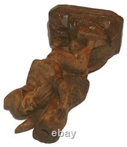 Antique Vintage Folk Art Primitive Carved Wood Elf Gnome Figure Sculpture Study