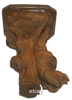 Antique Vintage Folk Art Primitive Carved Wood Elf Gnome Figure Sculpture Study