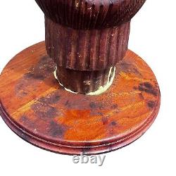 Antique Vintage Hand Carved Decorated Peg Drum African Folk Art