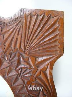 Antique Vintage Wooden Chip Carved Folk Tramp Art Photo Picture Frame Hand Made