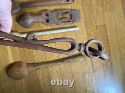 Antique & Vintage Wooden Spoon/Scoop Lot Primitive Folk Art Carved Treen African
