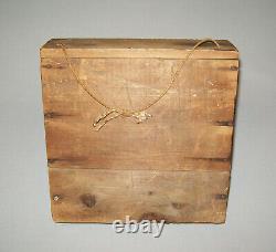 Antique Vtg 19th C 1800s Folk Art Chip Carved Wall box Great Untouched Surface