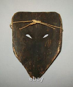 Antique Vtg 19th C 1800s Folk Art Hand Carved Wooden Fox Head Mask Great Paint
