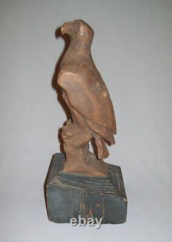 Antique Vtg Late 19th C 1800s Folk Art Carved Wooden Eagle Original Paint Nice