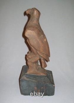 Antique Vtg Late 19th C 1800s Folk Art Carved Wooden Eagle Original Paint Nice