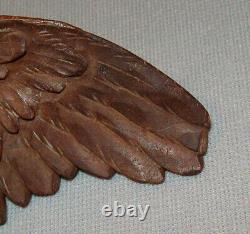 Antique Vtg WWI Folk Art Carved Wooden Eagle AMERICA 1917 LIBERTY 1918 FRANCE