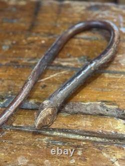 Antique Walking Stick Cane. Folk Art. Hand Carved Wood American vintage