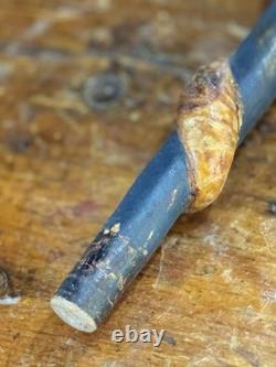 Antique Walking Stick Cane. Folk Art. Hand Carved Wood American vintage
