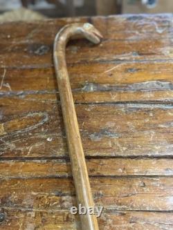 Antique Walking Stick Cane. Folk Art. Hand Carved Wood American vintage