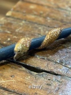 Antique Walking Stick Cane. Folk Art. Hand Carved Wood American vintage