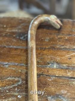 Antique Walking Stick Cane. Folk Art. Hand Carved Wood American vintage
