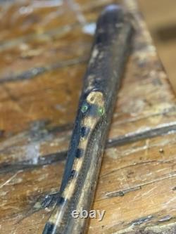 Antique Walking Stick Cane. Snake. Folk Art. One Of A Kind. Hand Carved