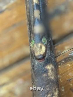Antique Walking Stick Cane. Snake. Folk Art. One Of A Kind. Hand Carved