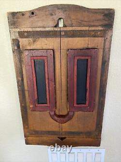 Antique Wall Hanging Carved wooden plaque Folk Art Tool Mold Face