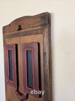 Antique Wall Hanging Carved wooden plaque Folk Art Tool Mold Face