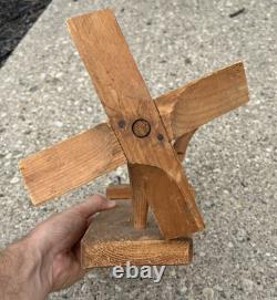 Antique Whirligig Carved Wood Man Figure 1920s-40s Folk Art