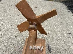Antique Whirligig Carved Wood Man Figure 1920s-40s Folk Art