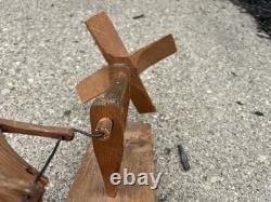 Antique Whirligig Carved Wood Man Figure 1920s-40s Folk Art