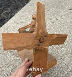 Antique Whirligig Carved Wood Man Figure 1920s-40s Folk Art