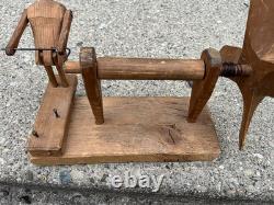Antique Whirligig Carved Wood Man Figure 1920s-40s Folk Art