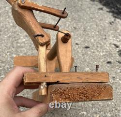 Antique Whirligig Carved Wood Man Figure 1920s-40s Folk Art