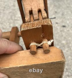 Antique Whirligig Carved Wood Man Figure 1920s-40s Folk Art