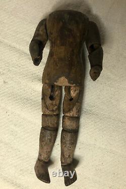 Antique Wood Carved Articulated Jointed Folk Art Doll Mannequin BODY ONLY As Is