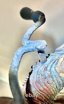 Antique Wood Carved Horse Tricycle Folk Art Exc Cond. Approx 10X 10X 9