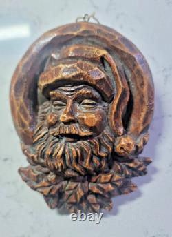 Antique Wood Santa Clause Old Early Primitive Folk Art Carved Rare Carving