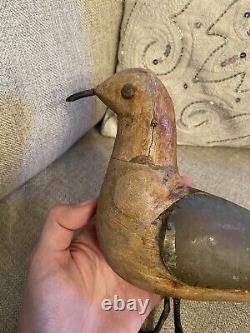 Antique Wooden Folk Art Primitive Hand Carved Wooden Pigeon Bird Decoy Ohio