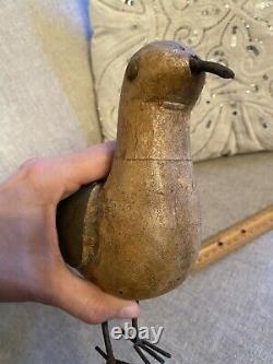 Antique Wooden Folk Art Primitive Hand Carved Wooden Pigeon Bird Decoy Ohio