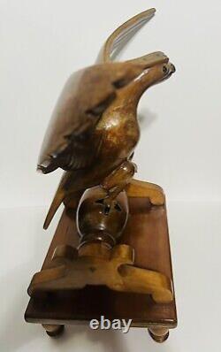 Antique Wooden Hand Carved Phoenix Bird Folk Art Figure Large 19 X 9 X 19