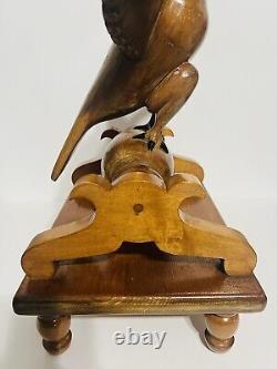 Antique Wooden Hand Carved Phoenix Bird Folk Art Figure Large 19 X 9 X 19