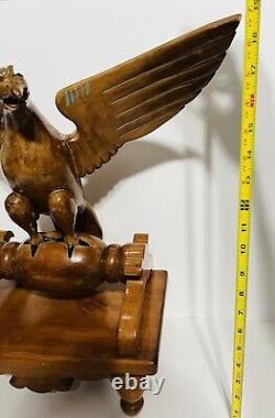 Antique Wooden Hand Carved Phoenix Bird Folk Art Figure Large 19 X 9 X 19