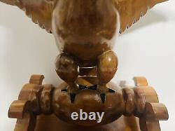 Antique Wooden Hand Carved Phoenix Bird Folk Art Figure Large 19 X 9 X 19