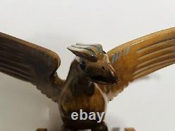 Antique Wooden Hand Carved Phoenix Bird Folk Art Figure Large 19 X 9 X 19