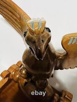 Antique Wooden Hand Carved Phoenix Bird Folk Art Figure Large 19 X 9 X 19
