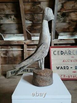 Antique c. 1920 CONFIDENCE DECOY HERON GOOSE AAFA Folk Art Wood Carved