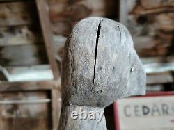 Antique c. 1920 CONFIDENCE DECOY HERON GOOSE AAFA Folk Art Wood Carved