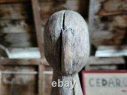 Antique c. 1920 CONFIDENCE DECOY HERON GOOSE AAFA Folk Art Wood Carved