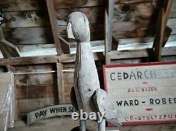 Antique c. 1920 CONFIDENCE DECOY HERON GOOSE AAFA Folk Art Wood Carved