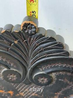 Antique carved folk art chair old surface paint chip carved 1800s