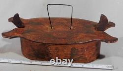 Antique folk art Swedish bride's box 19th century carved decorated paint flowers