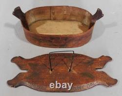 Antique folk art Swedish bride's box 19th century carved decorated paint flowers